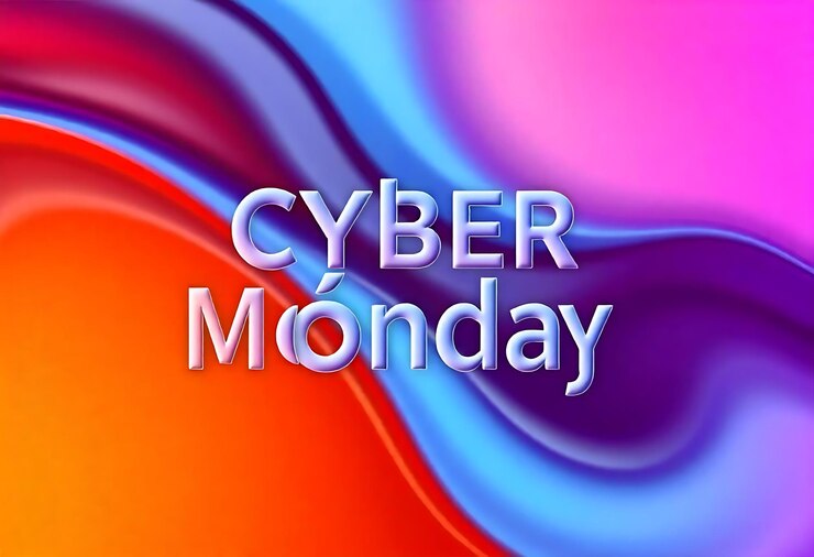 Foto diseño de fondo de ciber lunes con diseño de banner de tipografía