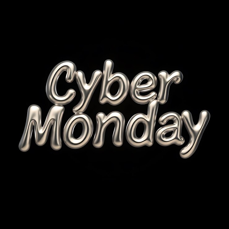Foto diseño de fondo de ciber lunes con diseño de banner de tipografía