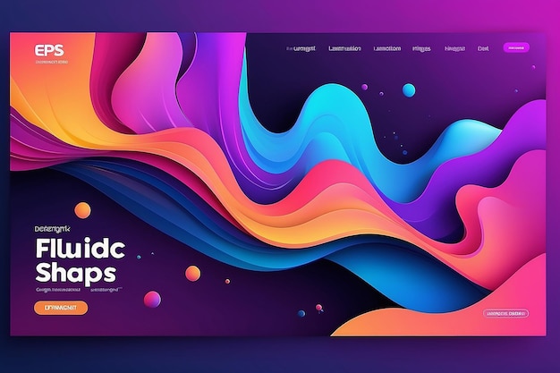 Diseño de fondo de color líquido Composición de formas de gradiente fluido Página de aterrizaje de diseño futurista vector Eps10