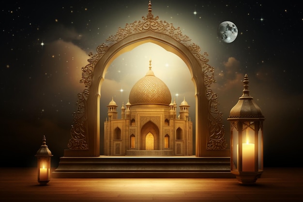 Diseño de fondo cultural del Eid al fitr religioso musulmán