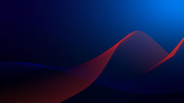 Diseño de fondo de curva de onda abstracta moderna con contornos azul oscuro de semitono Adecuado para carteles, volantes, sitios web, portadas, pancartas, anuncios, etc.