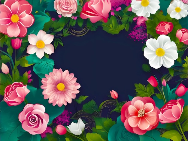 Foto diseño de fondo para el día de la mujer con flores coloridas