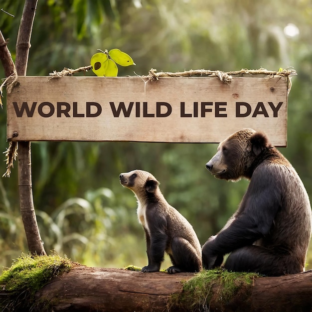 Foto diseño de fondo para el día mundial de la vida silvestre