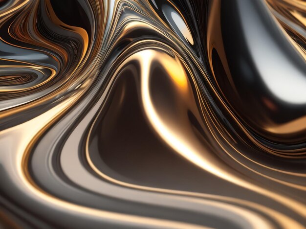 Diseño de fondo dinámico líquido ondulado metálico abstracto