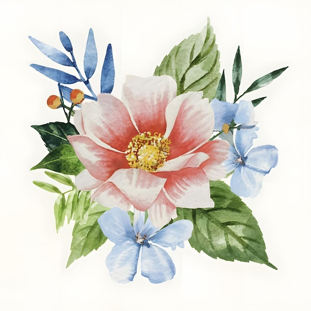 Diseño de fondo floral abstracto en acuarela generado por IA