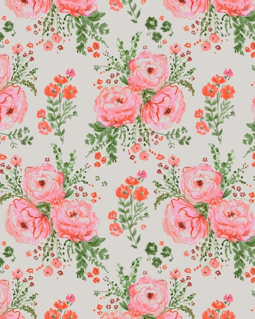 Diseño de fondo de garabateo floral sin costuras x Ilustración de patrón