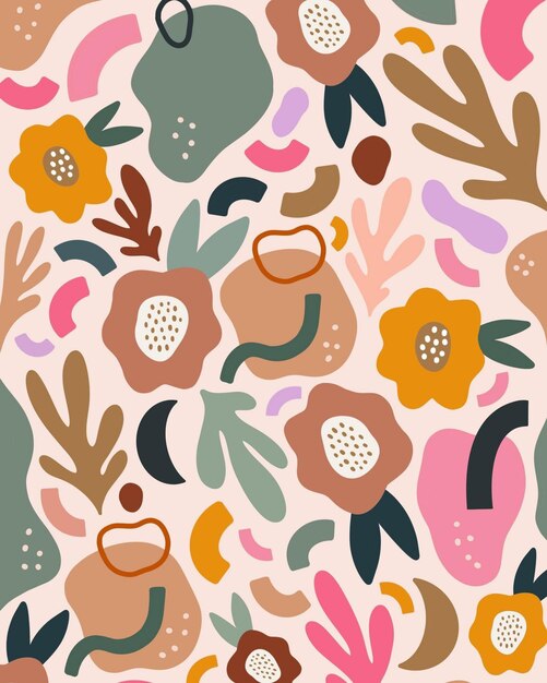 Diseño de fondo de garabateo floral sin costuras x Ilustración de patrón