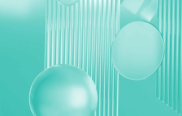 Diseño de fondo geométrico 3D abstracto de acuamarina real ligera