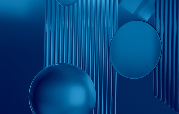 Diseño de fondo geométrico 3D abstracto en azul picton oscuro