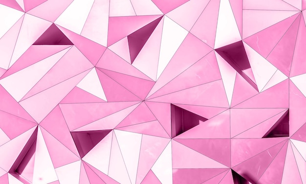 Foto diseño de fondo geométrico en 3d de color rosa intenso y abstracto