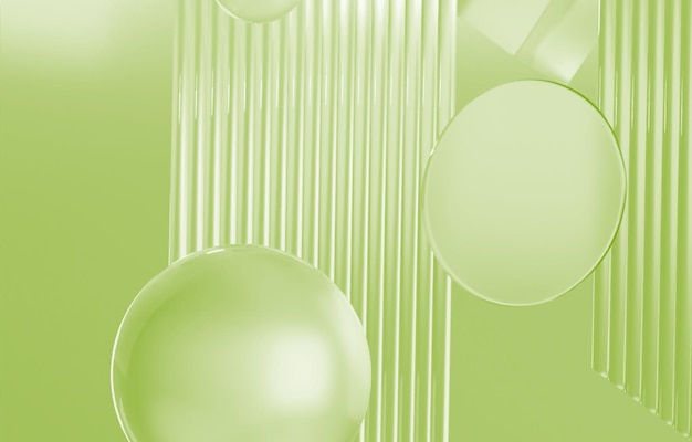 Diseño de fondo geométrico abstracto en 3D Color verde de verano