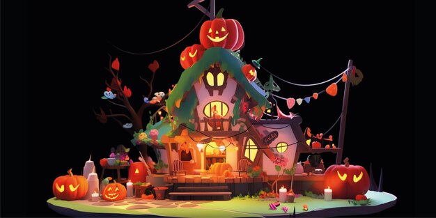 Diseño de fondo de halloween en 3D