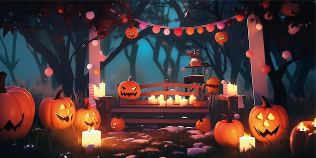 Diseño de fondo de Halloween en 3D