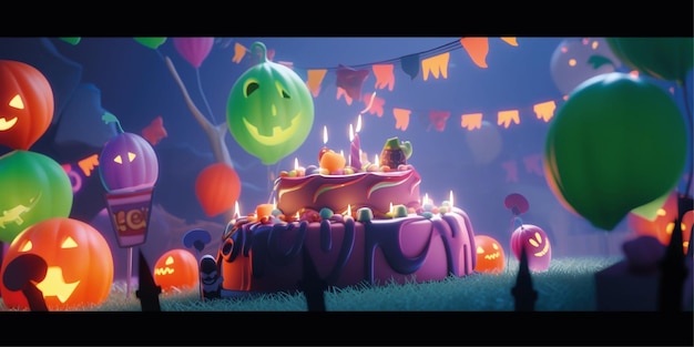 Diseño de fondo de Halloween en 3D