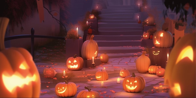 Diseño de fondo de Halloween en 3D