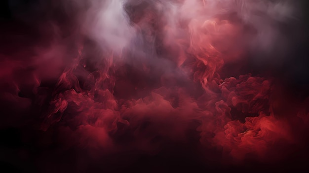 Diseño de fondo humo rojo misterioso efectos de iluminación.