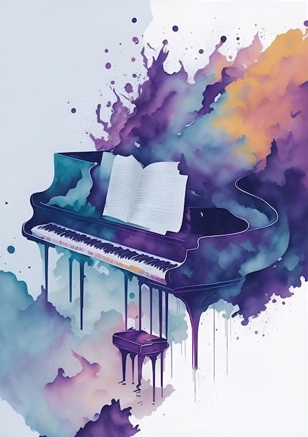 Diseño de fondo con ilustración abstracta de piano