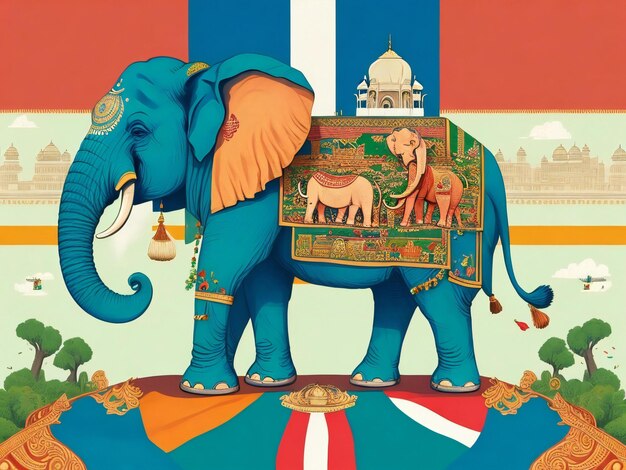 Foto diseño de fondo de ilustración del día de la independencia de india generado ai