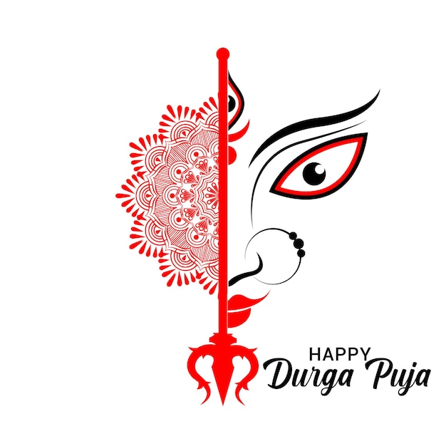 Diseño de fondo de ilustración de Happy Durga Puja