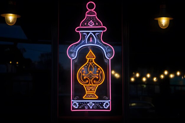 Diseño de fondo islámico con linterna dorada