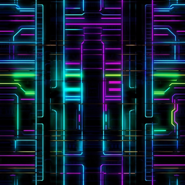 diseño de fondo de luces de neón abstractas vectoriales