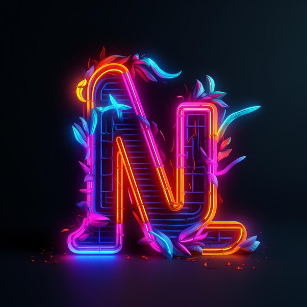 diseño de fondo de luces de neón abstractas vectoriales