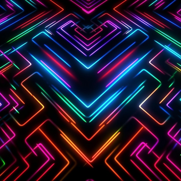 Diseño de fondo de luces de neón abstracto vectorial