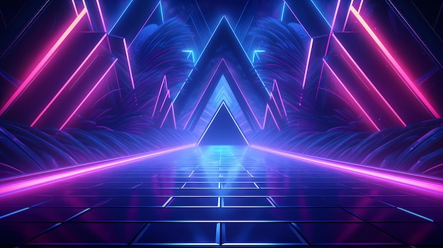 diseño de fondo de luces de neón retro Vibes