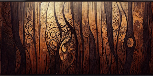 Diseño de fondo de madera oscura. Ilustración 3D. Textura de madera marrón. Resumen textura de madera