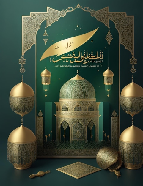 Foto diseño de fondo de maulid nabi