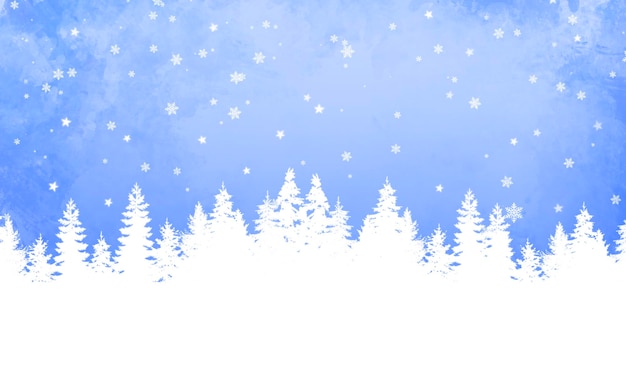 Diseño de fondo de Navidad azul con nieve