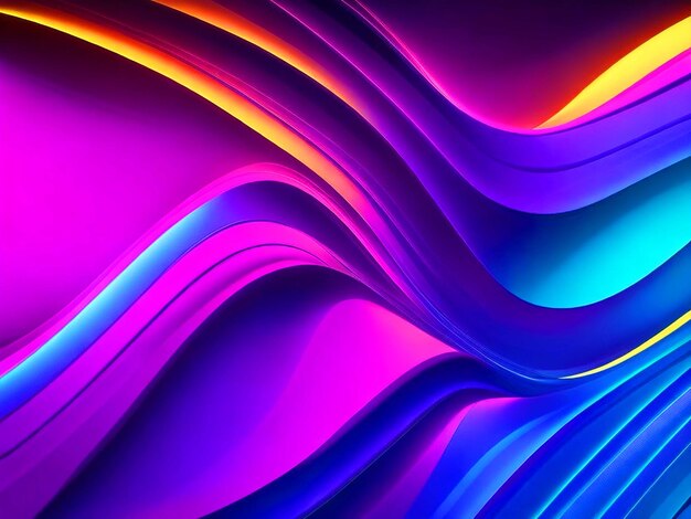 Diseño de fondo de onda de neón abstracto de Hitech para fondo de papel tapiz 4K