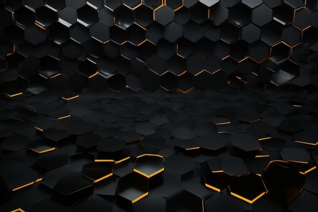 Diseño de fondo oscuro negro hexagonal ar c