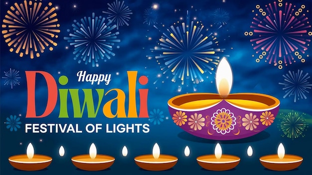 diseño de fondo pancarta póster feliz tarjeta creativa india papel tapiz celebración diwali nosotros