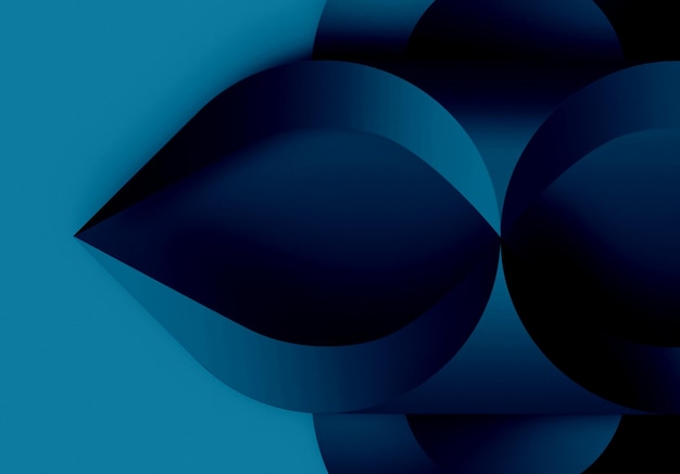 Diseño de fondo de papel curvo abstracto de mosaico azul oscuro