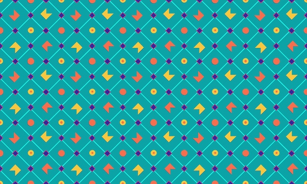 Diseño de fondo de papel de pared de patrón plano sin costuras basado en cuadrícula