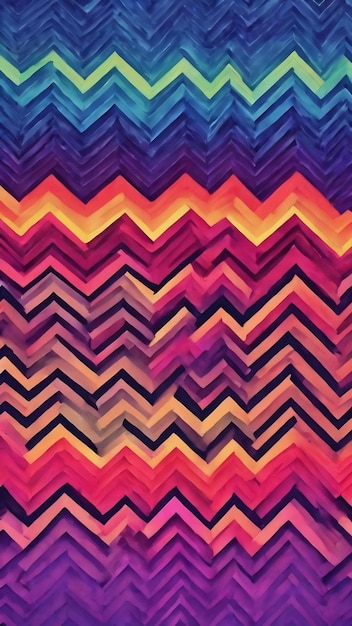 Diseño de fondo con patrón de rayas zigzag geométricas en gradiente