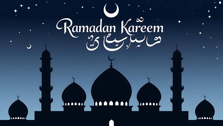 Diseño de fondo plano de Ramadán con ai
