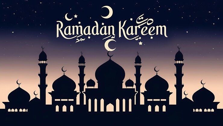 Diseño de fondo plano de Ramadán con ai