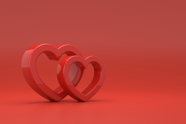 Diseño de fondo de San Valentín con forma de corazón. Representación 3D.