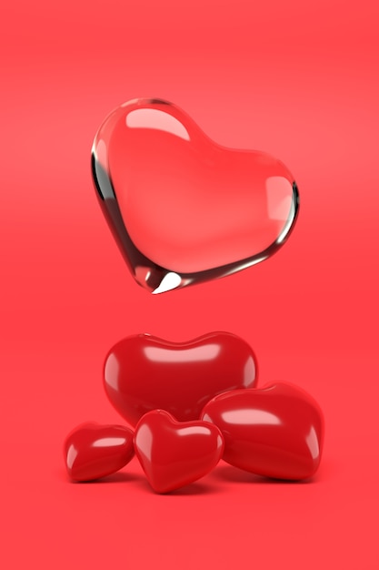 Diseño de fondo de San Valentín. Representación 3D.