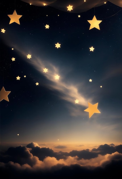 Diseño de fondo de sueños de estrellas del cielo nocturno