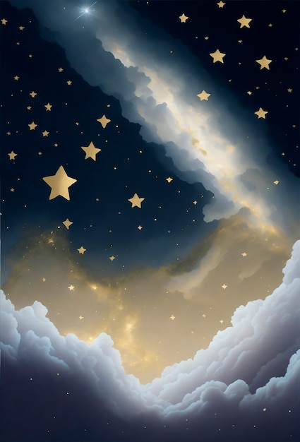 Diseño de fondo de sueños de estrellas del cielo nocturno