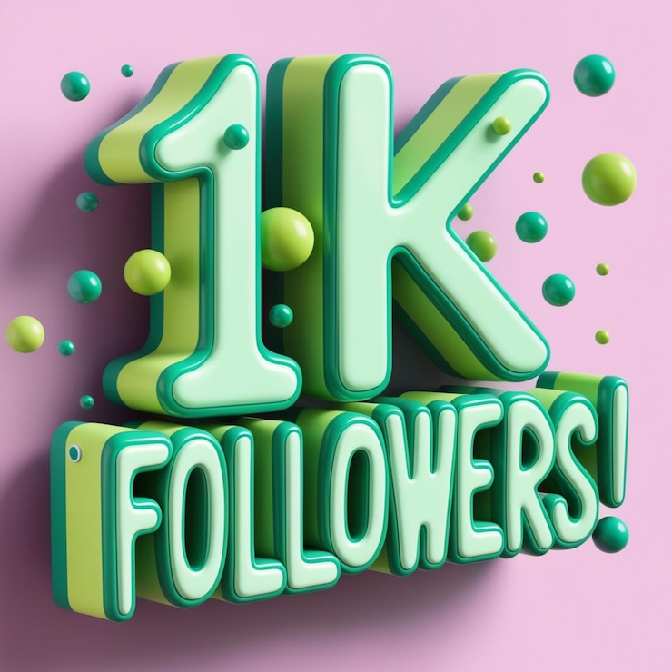 Foto diseño de fondo de texto de 1k seguidores