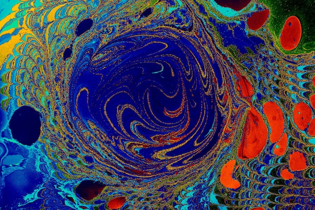 Diseño de fondo de textura de marmoleado de ebru abstracto