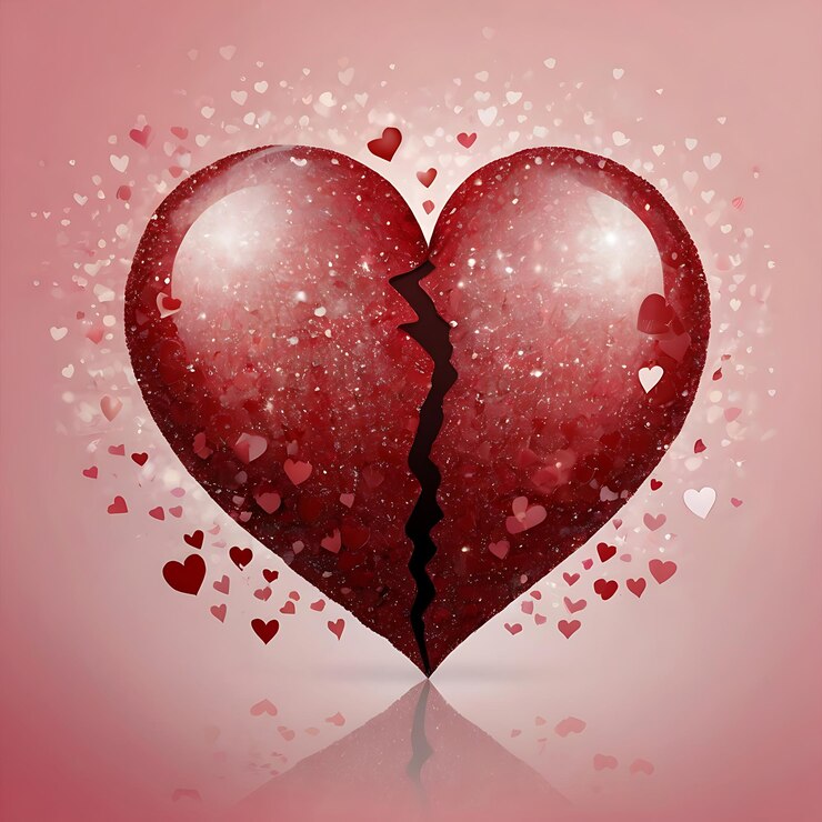 Diseño de fondo de Valentines con una ilustración vectorial romántica con dos corazones rojos