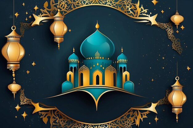 Diseño de fondo vectorial de Ramadan Mubarak