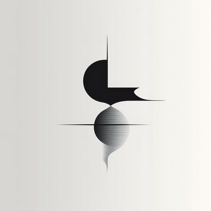 Foto diseño de formas geométricas abstractas en blanco y negro