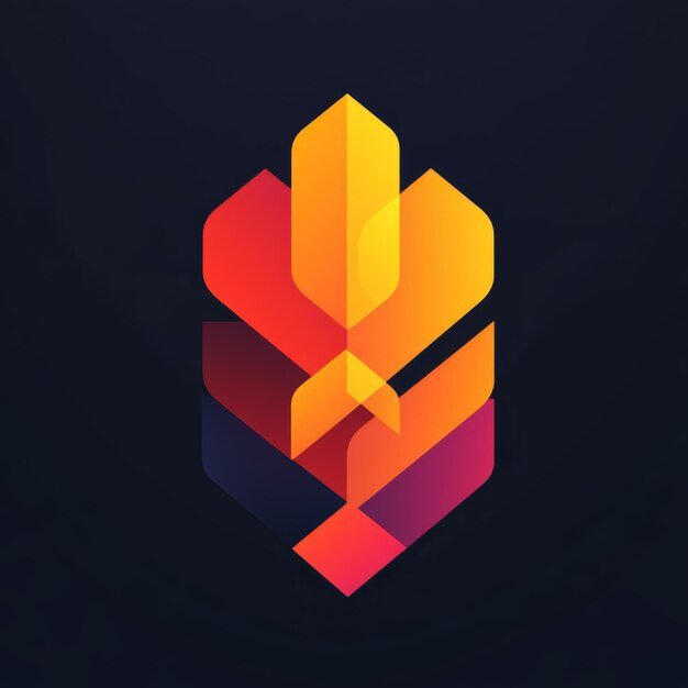 Diseño de formas geométricas abstractas con colores rojo naranja y amarillo