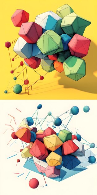 Diseño de formas geométricas abstractas y coloridas